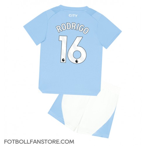 Manchester City Rodri Hernandez #16 Barnkläder Hemma matchtröja till baby 2023-24 Kortärmad (+ Korta byxor) Billigt